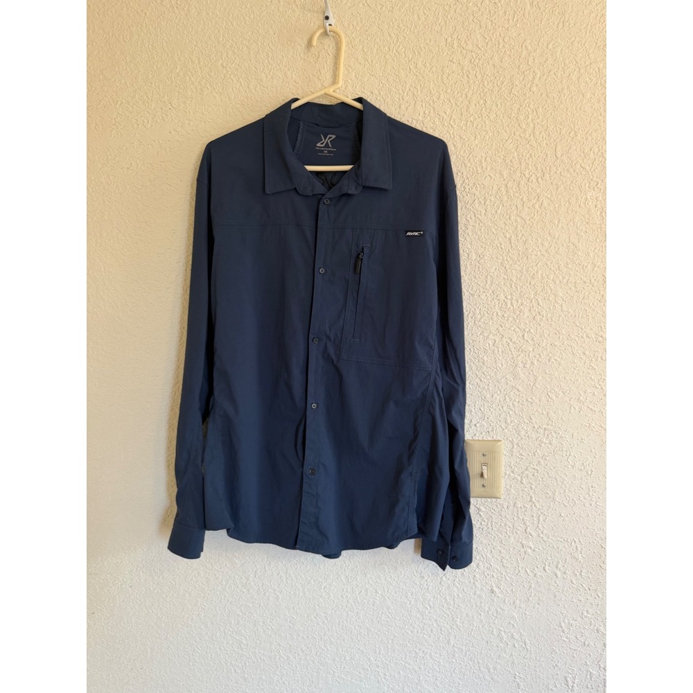 RevolutionRace Mens 2XL Navy Blue Technical‎ Outdoor Hiking Stretch Shirt RVRC